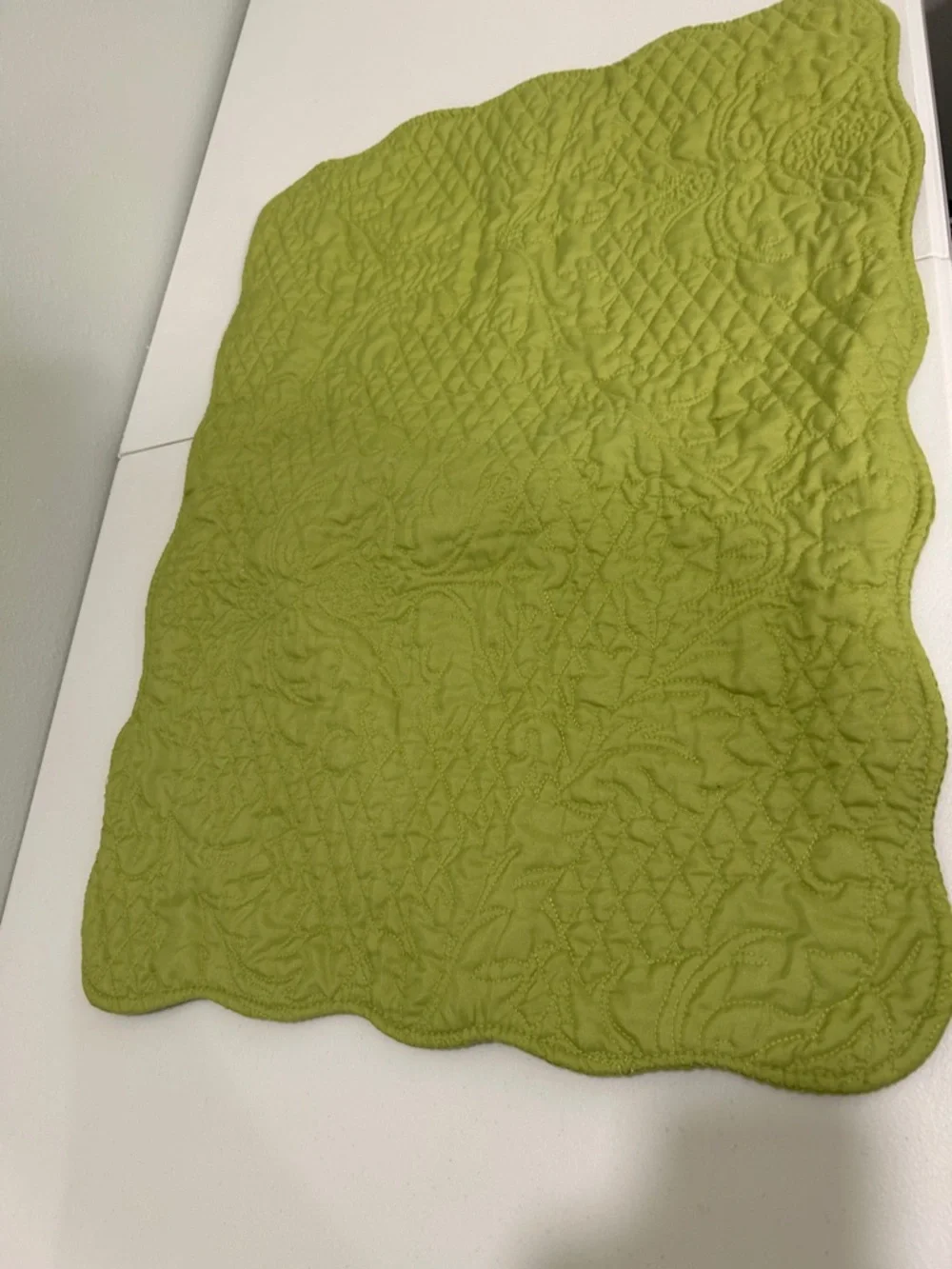Quilted Sham Pillow Cover in Olive Green